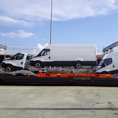 IVECO vans ready to be transported to Germany