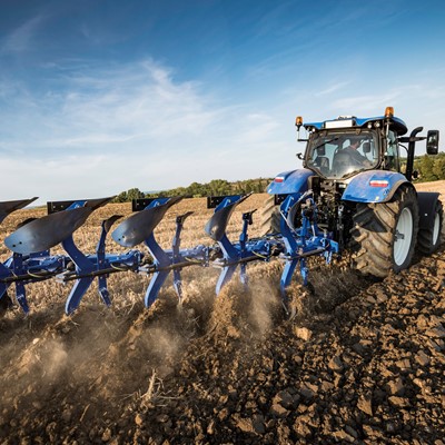 New Holland Agriculture plow in action