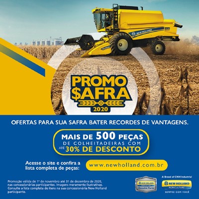New Holland Agriculture oferta peças com até 30% de desconto na ação “Promosafra 2020”