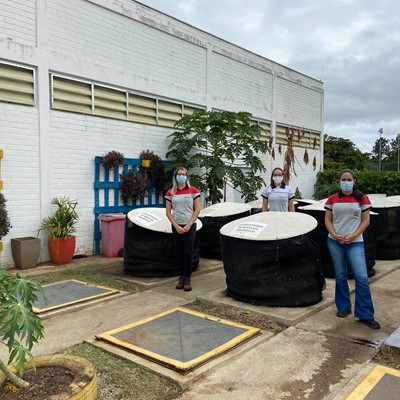 The composting area at CNH Industrial's plant in Sorocaba, Brazil