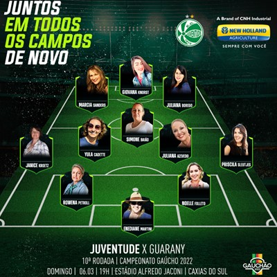 Agricultoras foram homenageadas pela New Holland e pelo Juventude na partida do Campeonato Gaúcho