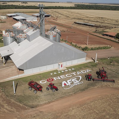 Vista aérea da Fazenda Conectada Case IH