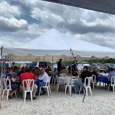 Lunch is served at the grand opening of the Tidewater Equipment Company location in Enterprise, Alabama