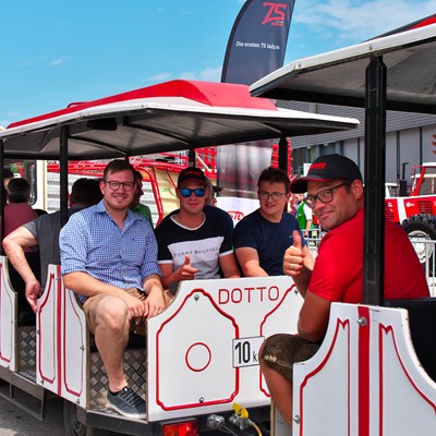 STEYR_Open_Days_Visitors on Factory Tour in small trains