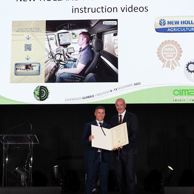 Electric mini excavator and instruction video developments earn EIMA Innovation Award mentions for New Holland