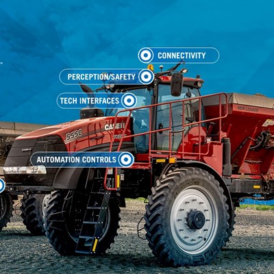 Case IH Trident 5550 with Raven Autonomy callout graphic