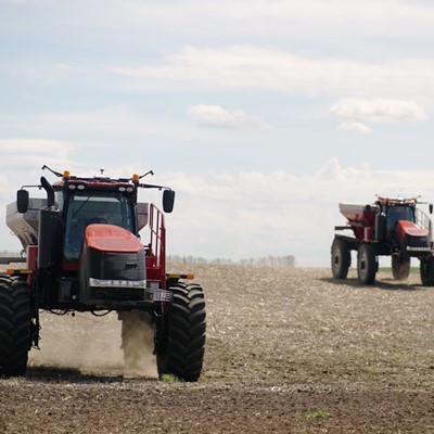 Case IH Trident 5550 with Raven Autonomy Two Tridents in field movement