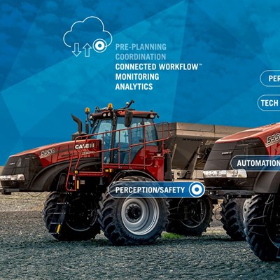 Infográfico do Case IH Trident 5550 com Raven Autonomy