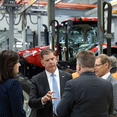 US Secretary of Labor Walsh and Ambassador Kennedy visit production at the Case IH and STEYR facility in St. Valentin