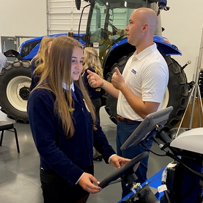 Cedar Crest FFA member tests out the simulator