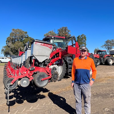 Shane Keeley with his Case IH Early Riser planter