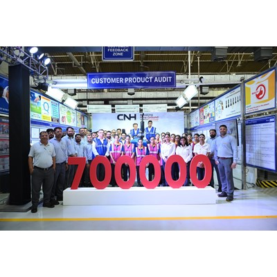 CNH Team at the rollout of 7 00 000th tractor from Greater Noida Plant