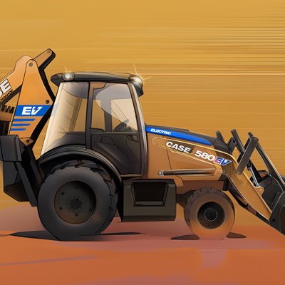 CASE 500EV Electric Backhoe Loader side view