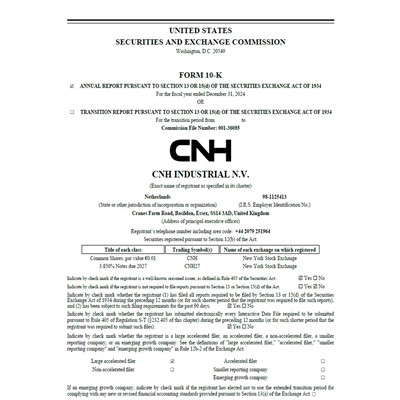 CNH Annual Report on 10 K Form