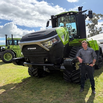 Justin Bryant with the Steiger 785 at Henty Machinery Field Days