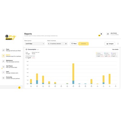 myNewHollandConstruction fuel consumption view