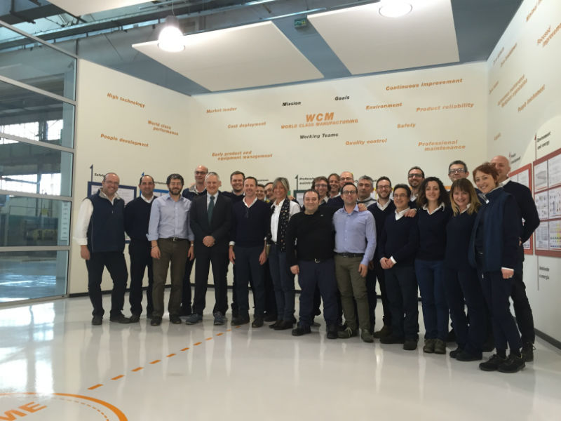Employees from the CNH Industrial San Mauro, Italy plant pose for a photo to celebrate their WCM Bronze Medal Employees from the CNH Industrial San Mauro, Italy plant pose for a photo to celebrate their WCM Bronze Medal