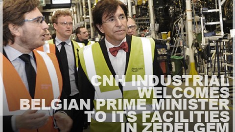 Belgian Prime Minister tours the production lines in Zedelgem, Belgium