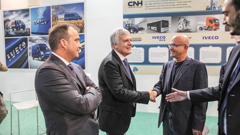 The Honourable Gian Luca Galletti, Italy's Minister of the Environment, Land and Sea, visits the CNH Industrial stand