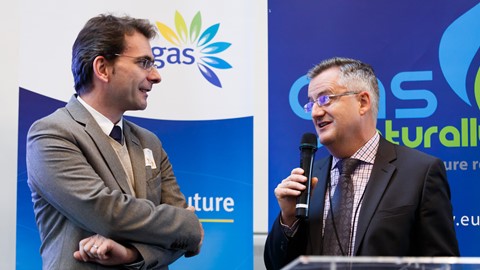 Iveco Brand President Pierre Lahutte (left) with Regis Mouton Chairman of Gas Naturally