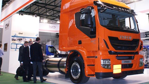 CNH Industrial's stand at the NGVA Event in Brussels with the Iveco Stralis