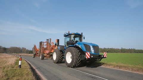 New Holland T9.560 undertaking road transport