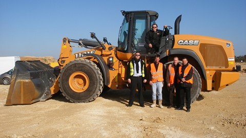 The Trezence TP and Case Construction Equipment Teams together with the mighty wheel loader