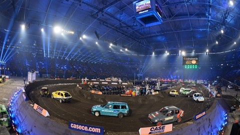 Case compact loader trio assist track marshals for the TV total Stock Car Crash Challenge 2014