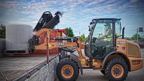Case 21F XT compact wheel loader in specialist handling guise