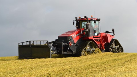 Case IH Quadtrac 620 on a silage clamp