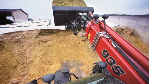 Farmlift loading silage in a bucket