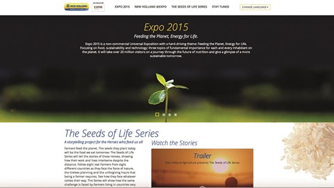 Seeds of life section on the New Holland EXPO 2015 Website