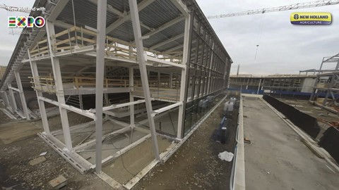 New Holland Sustainable Farm Pavilion at EXPO Milan 2015 is under construction