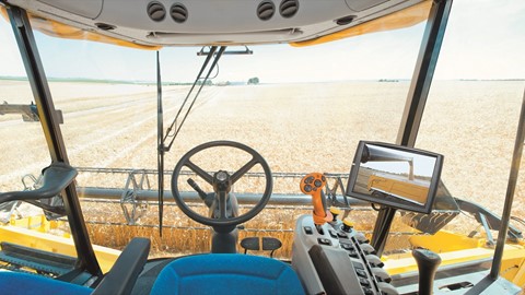 New Holland CX6090 Elevation Combine Harvester Cab which offers outstanding visibility