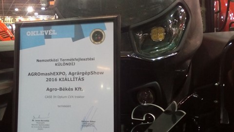 Award for Case IH Optum CVX at Agromaschexpo 2016
