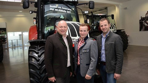 STEYR Brand President Andreas Klauser, Customer Thomas Hecher, Major of Bad Bleiberg Christian Hecher