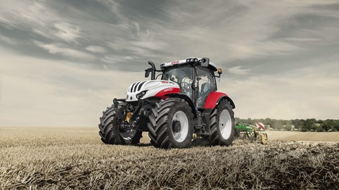 Steyr 4145 Profi CVT Tractor Cultivating the Field