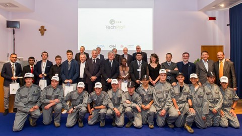 Representatives from FCA and CNH Industrial, with TechPro2 students during the First International TechPro2 Event