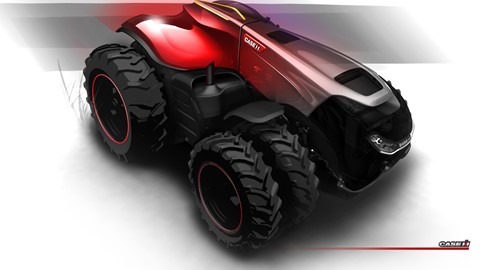 Final design sketch of the Case IH Magnum Autonomous Concept Tractor - Front View