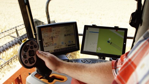 The portable tablet interface can be installed in a traditional machine whose operator can supervise autonomous machines