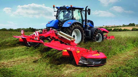 New Holland Tractor with a butterfly mower