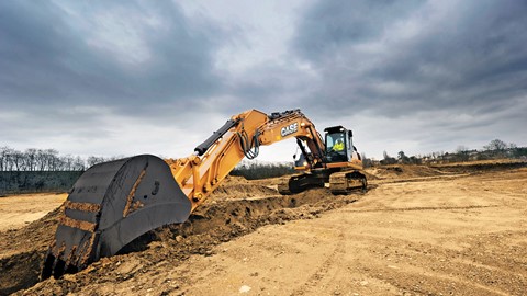 CX350C excavator trenching