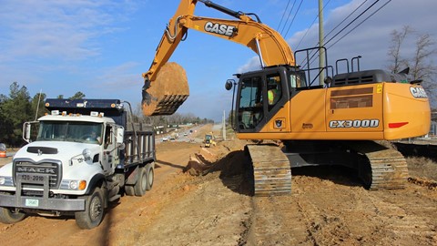 New CASE CX300D Digs Into Road Widening Project for Reeves Construction