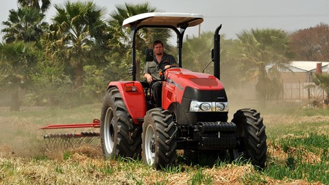 Farmall 90 JXM working in a hay and forage application in a MEA market