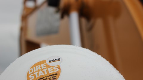 The CASE Dire States logo on helmet