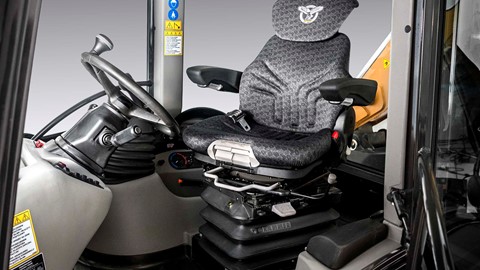 CASE Backhoe Loader Cab is spacious and affords a great view