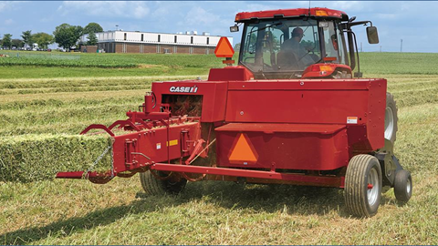 Case IH Small Square Baler baling hay
