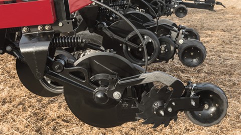The enhanced row unit found on the Nutri-Placer 930 fertilizer applicator with new High-speed Low Disturbance (HSLD)
