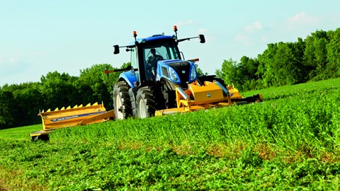 Economy disc mower at work