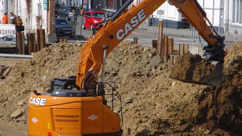 First CASE CX245D SR excavator delivered is at work on Belgium jobsite
